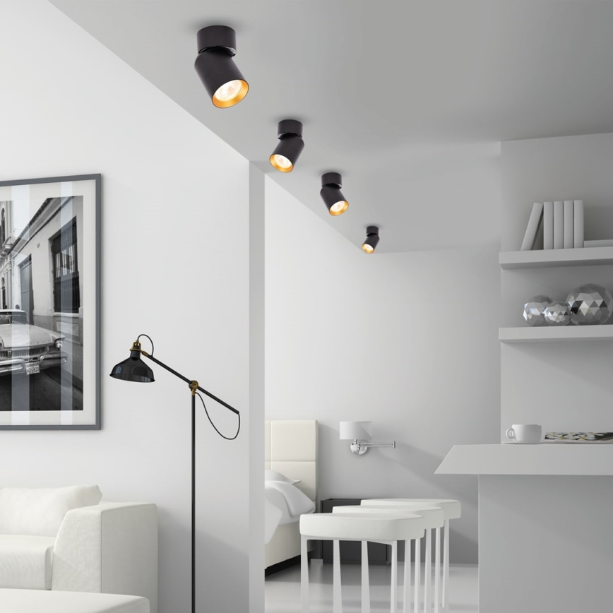 Спот ANDY 1xGU10/8W/230V черен/златист