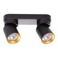 Спот ANDY 2xGU10/8W/230V черен/златист