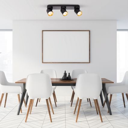 Спот ANDY 3xGU10/8W/230V черен/златист