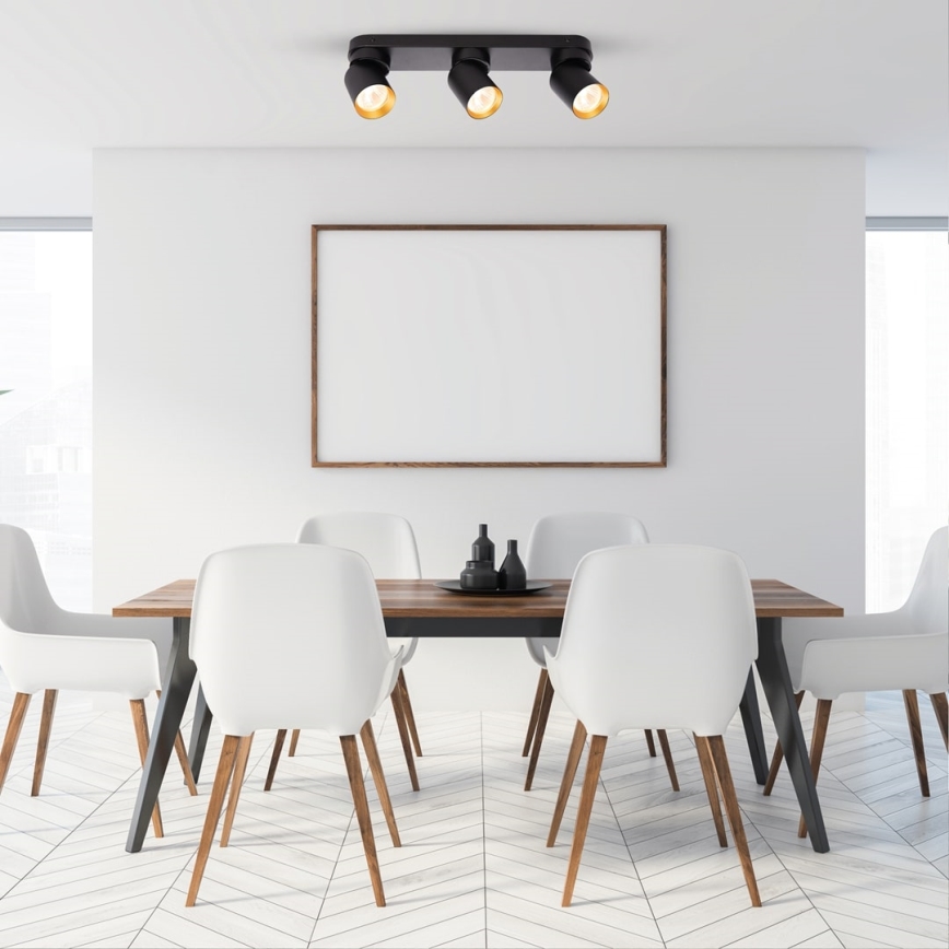 Спот ANDY 3xGU10/8W/230V черен/златист