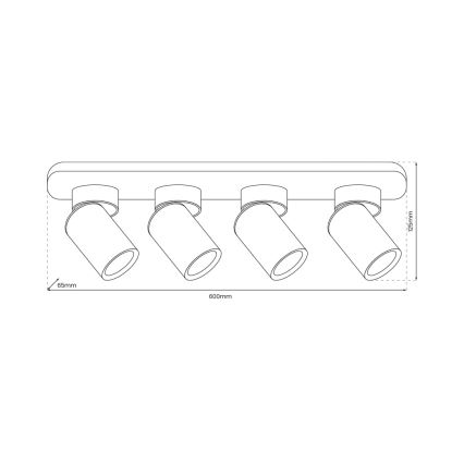 Спот ANDY 4xGU10/8W/230V черен/златист