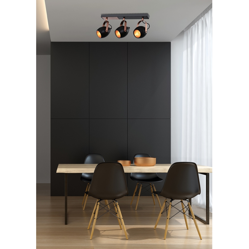 Спот ANICA 3xE14/40W/230V черен/мед