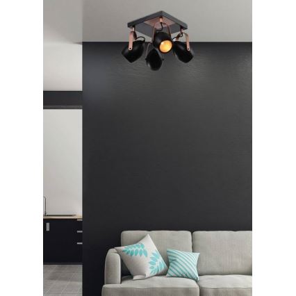 Спот ANICA 4xE14/40W/230V черен/меден