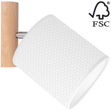 Спот аплик BENITA 1xE27/25W/230V бял/дъб – FSC сертифицирано