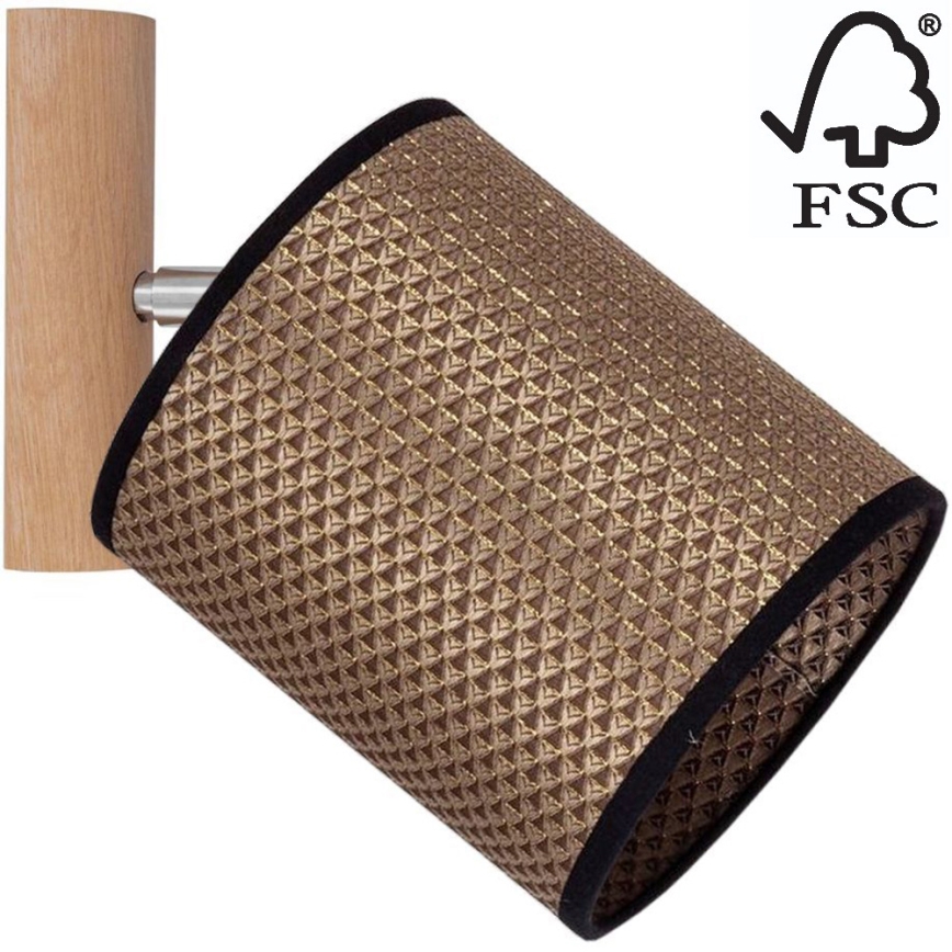 Спот аплик BENITA 1xE27/25W/230V кафяв/дъб – FSC сертифицирано