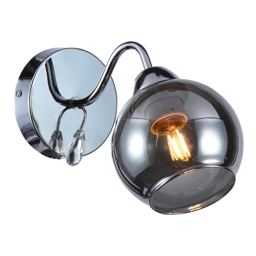 Спот аплик CONNOR 1xE27/15W/230V лъскав хром/сив