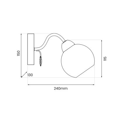 Спот аплик CONNOR 1xE27/15W/230V лъскав хром/сив