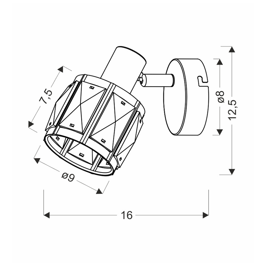 Спот аплик DUBAI 1xE14/40W/230V черен/златист