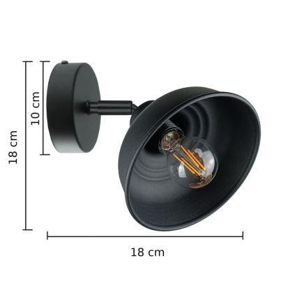 Спот аплик FAUN 1xE27/60W/230V черен