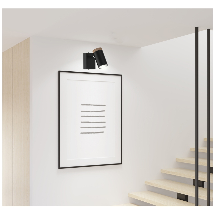 Спот аплик LAGOS 1xGU10/15W/230V черен/кафяв