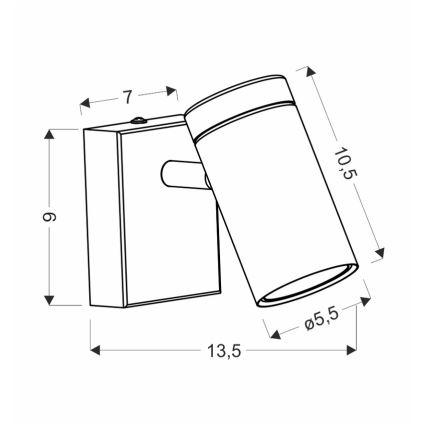 Спот аплик LAGOS 1xGU10/15W/230V черен/кафяв