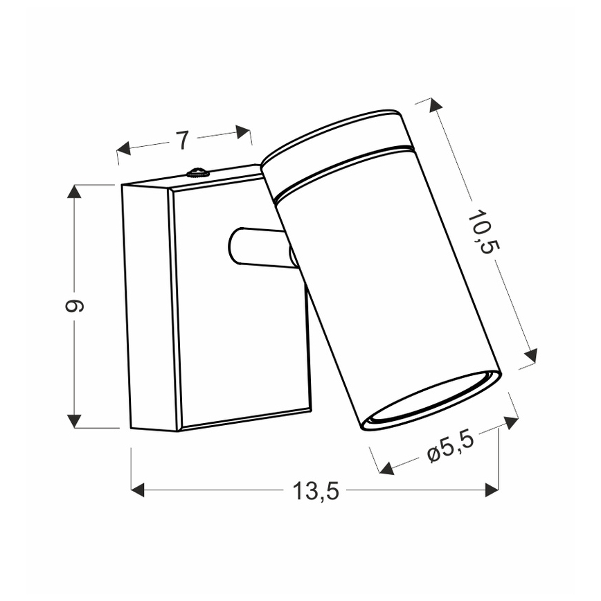 Спот аплик LAGOS 1xGU10/15W/230V черен/кафяв