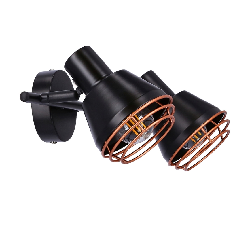 Спот аплик NERIA 2xE14/40W/230V черен/меден