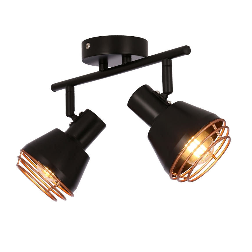 Спот аплик NERIA 2xE14/40W/230V черен/меден