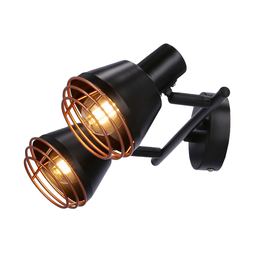 Спот аплик NERIA 2xE14/40W/230V черен/меден