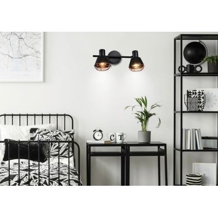 Спот аплик NERIA 2xE14/40W/230V черен/меден