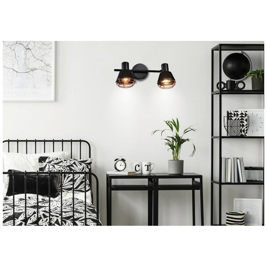 Спот аплик NERIA 2xE14/40W/230V черен/меден