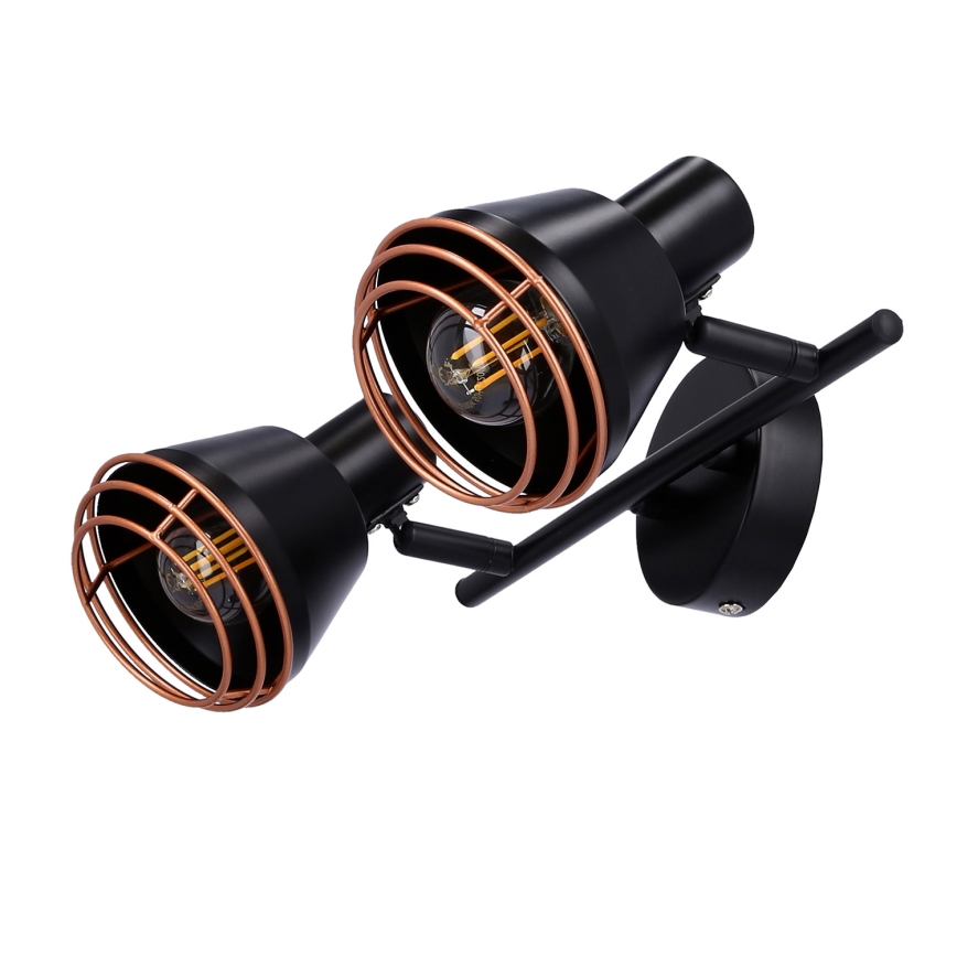 Спот аплик NERIA 2xE14/40W/230V черен/меден