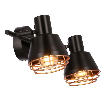 Спот аплик NERIA 2xE14/40W/230V черен/меден