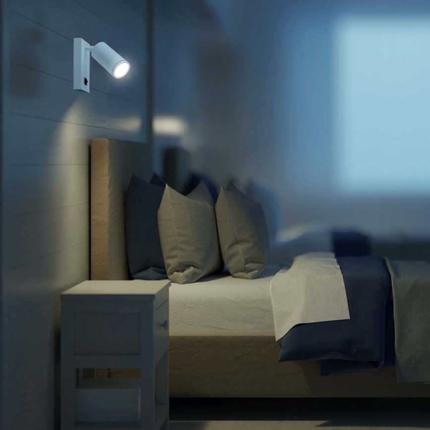 Спот аплик с превключвател 1xGU10/35W/230V бял