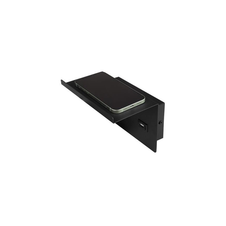 Спот аплик с рафт и USB зарядно устройство 1xG9/35W/230V черен/златист