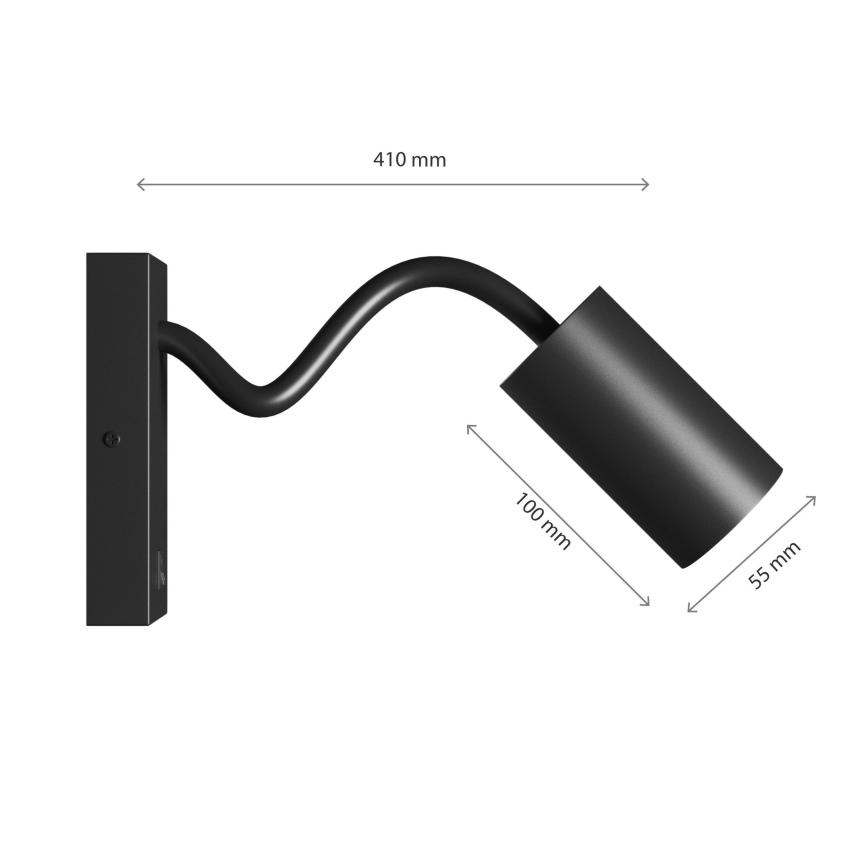 Спот аплик SQUALLA VARIOSA 1xGU10/10W/230V черен