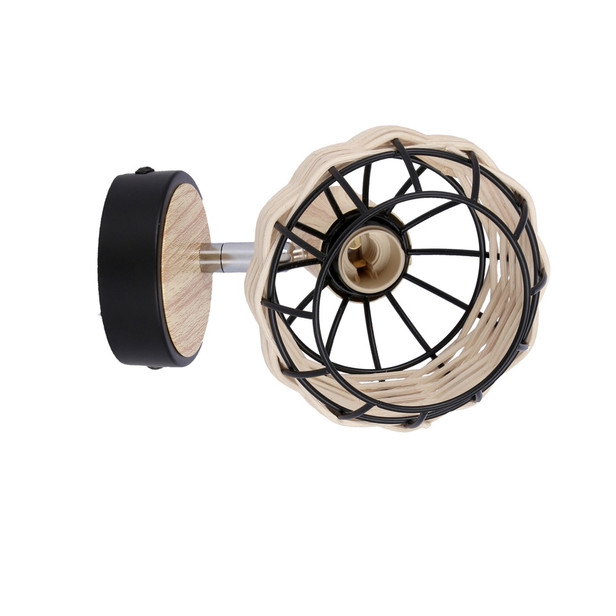 Спот аплик TAJGA 1xE14/40W/230V ратан/черен