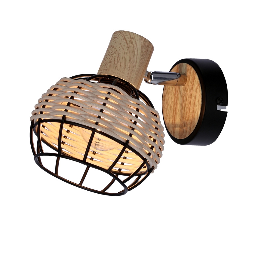 Спот аплик TAJGA 1xE14/40W/230V ратан/черен