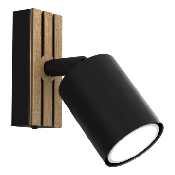 Спот аплик TERRA 1xGU10/8W/230V черен/дъб