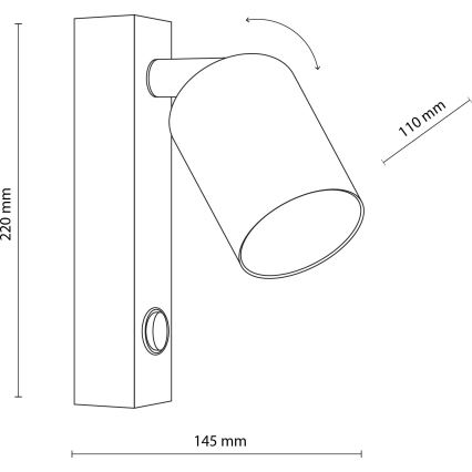 Спот аплик TOP 1xGU10/10W/230V черен/златист
