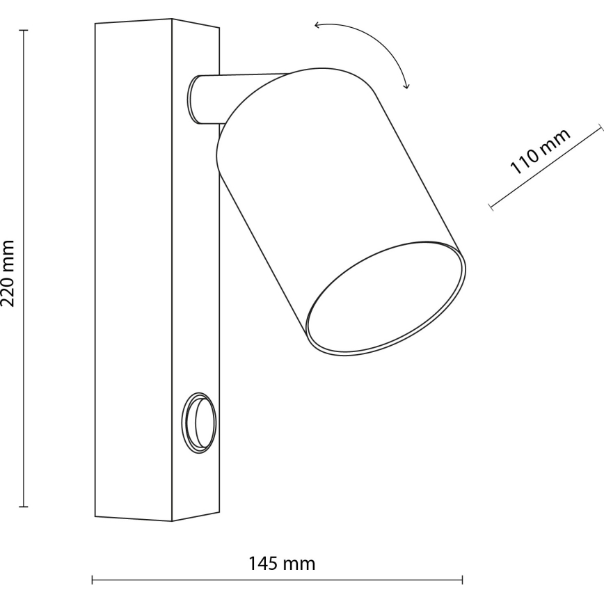 Спот аплик TOP 1xGU10/10W/230V черен/златист