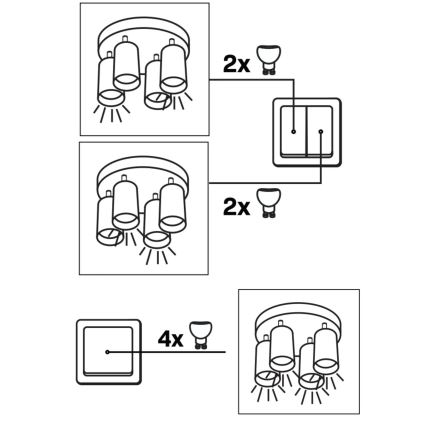 Спот BAMBOO 4xGU10/10W/230V черен