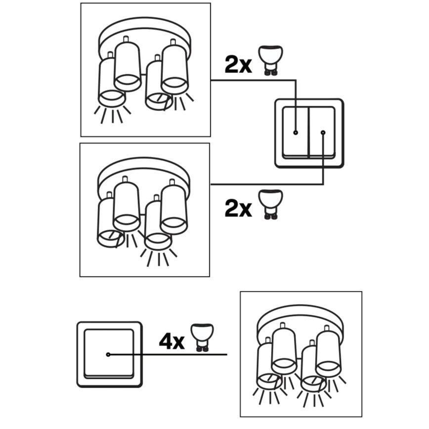 Спот BAMBOO 4xGU10/10W/230V черен