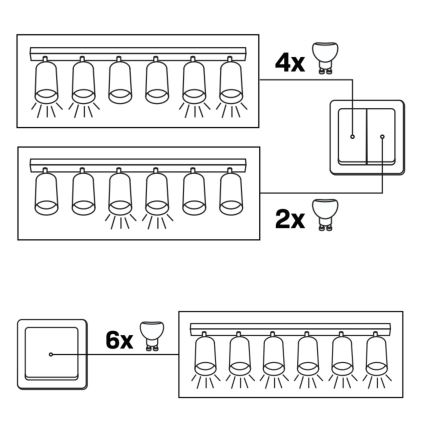 Спот BAMBOO 6xGU10/10W/230V черен