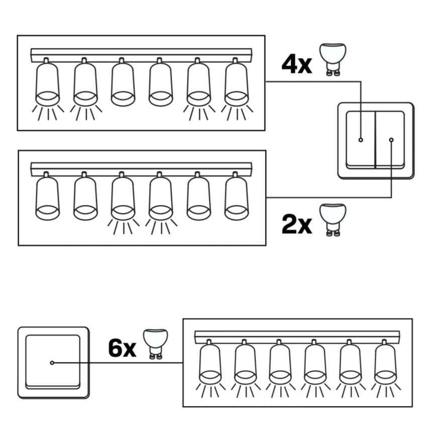 Спот BAMBOO 6xGU10/10W/230V черен