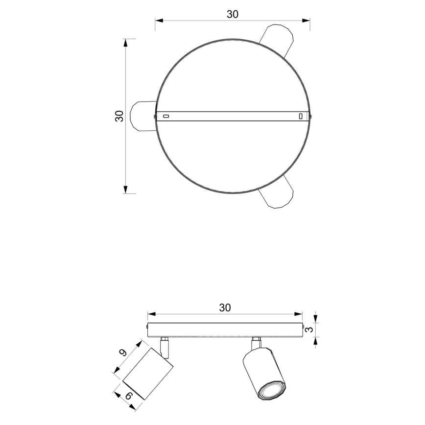 Спот BELLO 2xGU10/8W/230V черен