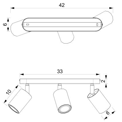 Спот BELLO 3xGU10/8W/230V черен