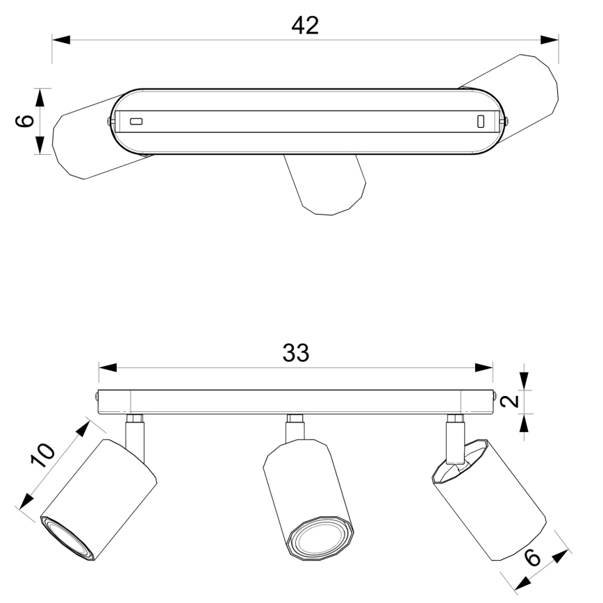 Спот BELLO 3xGU10/8W/230V черен