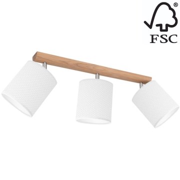 Спот BENITA 3xE27/25W/230V бял/дъб – FSC сертифицирано
