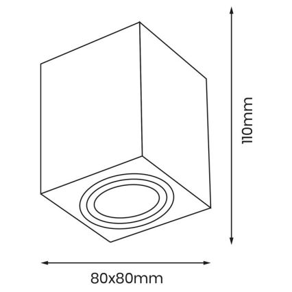 Спот BIMA 1xGU10/25W/230V квадратен черен