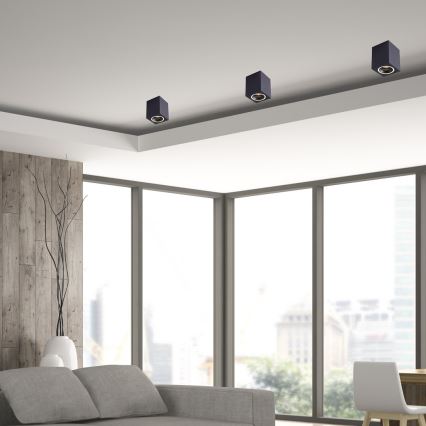 Спот BIMA 1xGU10/25W/230V квадратен черен