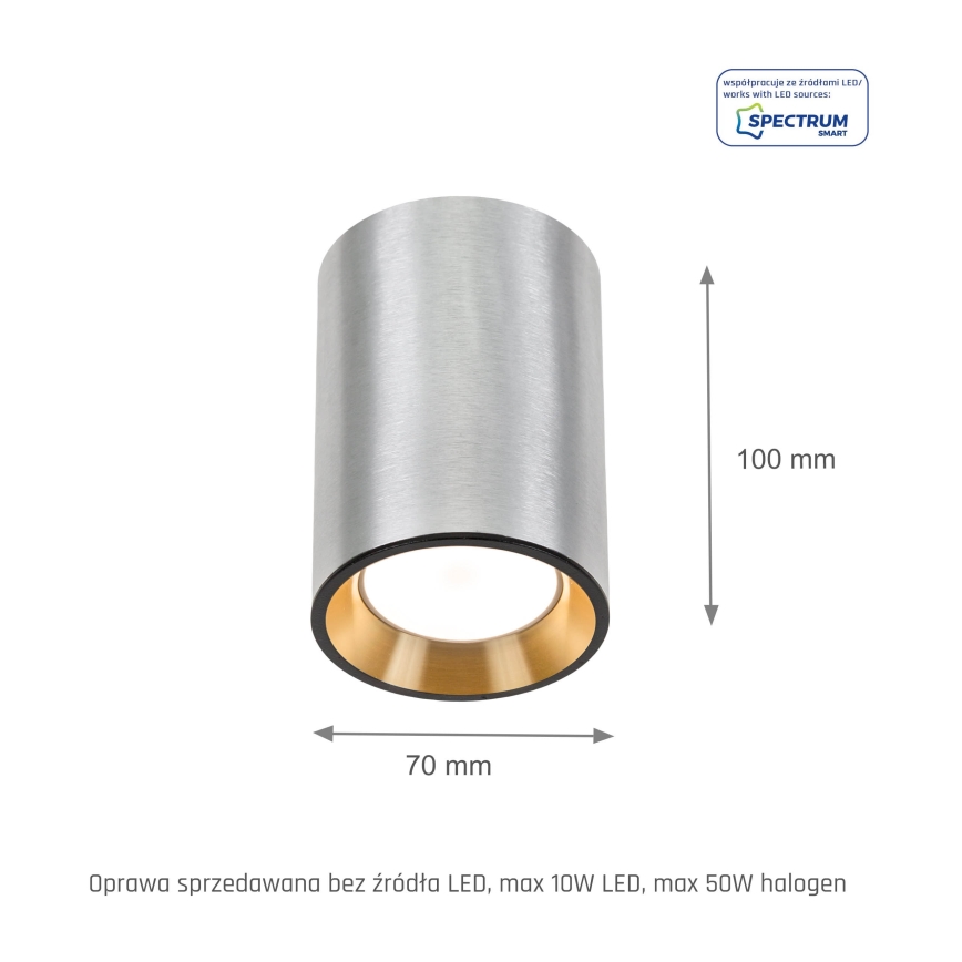 Спот CHLOE 1xGU10/35W/230V кръгъл матов хром/златист