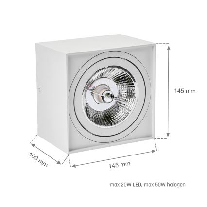 Спот CHLOE AR111 1xGU10/50W/230V ъглов бял