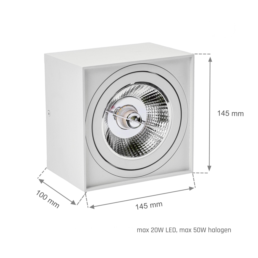 Спот CHLOE AR111 1xGU10/50W/230V ъглов бял