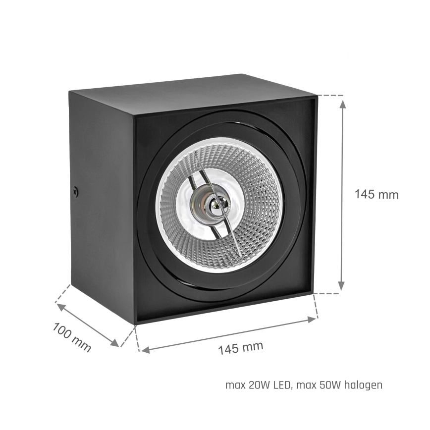 Спот CHLOE AR111 1xGU10/50W/230V ъглов черен