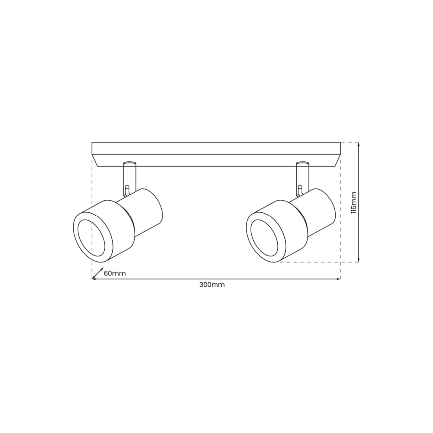 Спот CINO 2xGU10/8W/230V черен