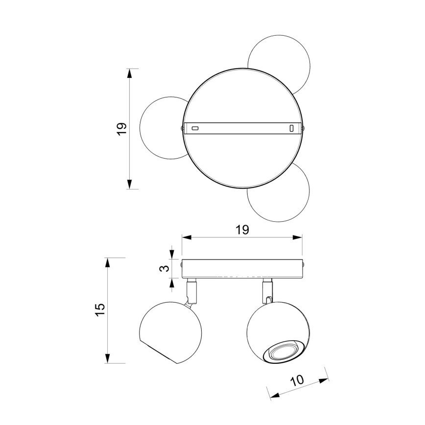 Спот COMET 3xGU10/8W/230V черен/лъскав хром