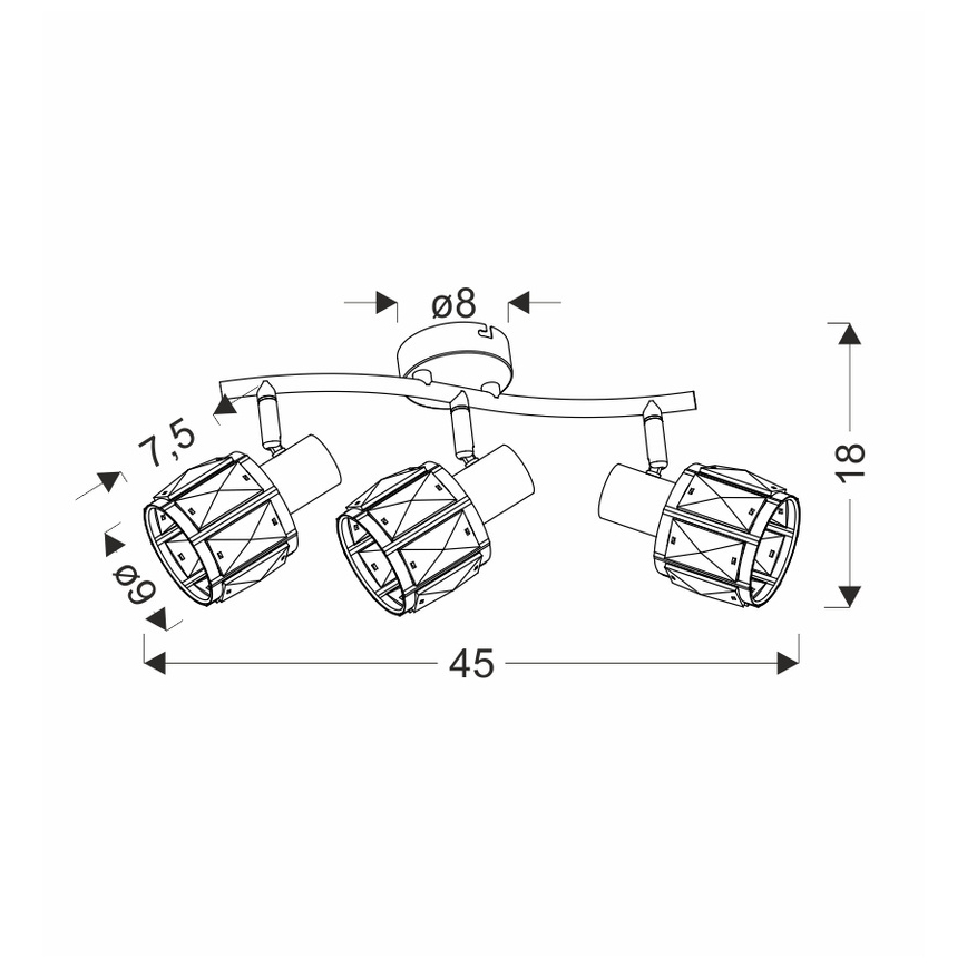 Спот DUBAI 3xE14/40W/230V черен/златист