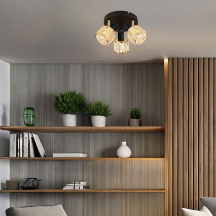 Спот DUBAI 3xE14/40W/230V Ø 36 см черен/златист