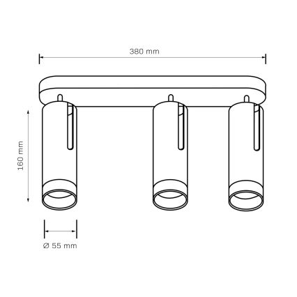 Спот FADO 3xGU10/10W/230V черен